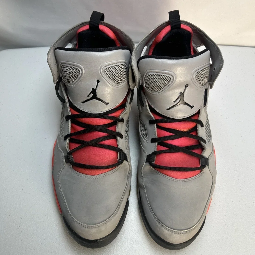 Nike Jordan Flight Club 91 Metallic Silver Crimson 555475-026 Mens Size 13